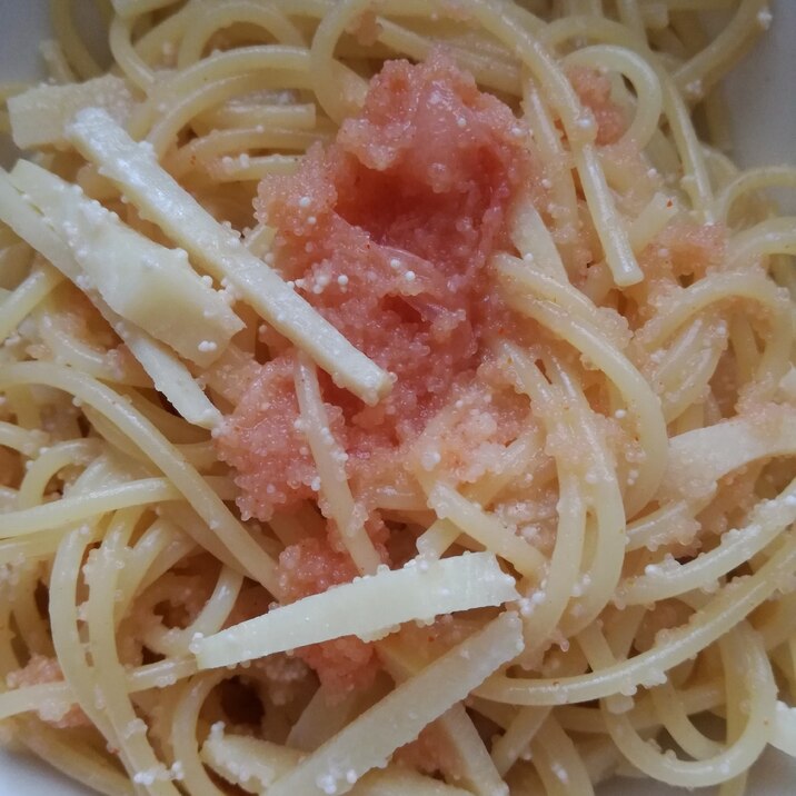 タケノコと明太子のパスタ